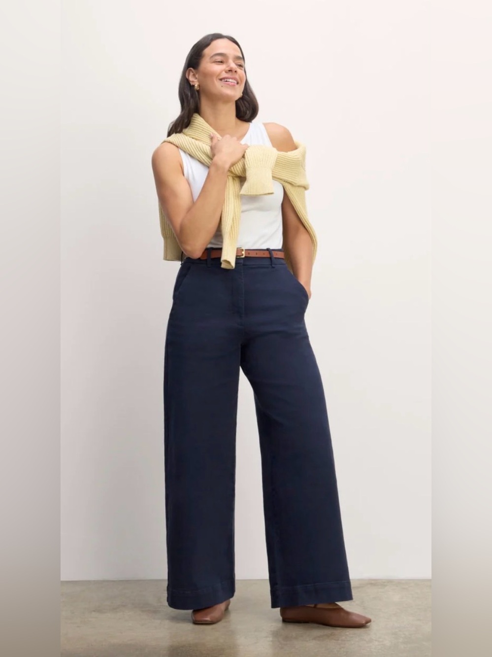 New Everlane THE PHOEBE TROUSER in Navy Size 2